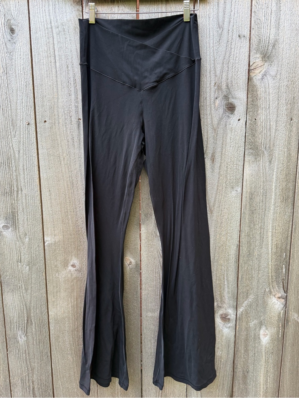 Offline Aerie Real Me Black Crossover Waist Flare Pants